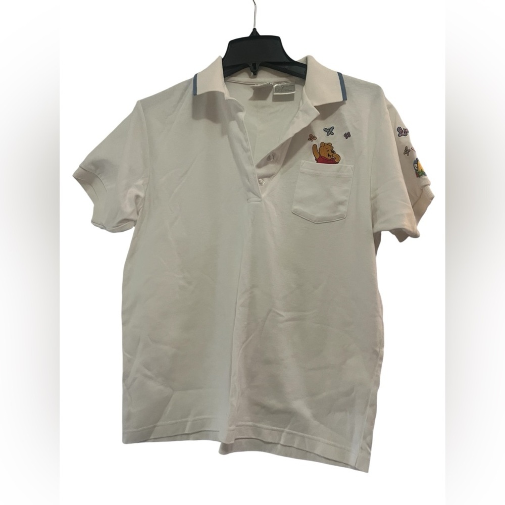 Disney Winnie the Pooh Women’s White Polo Vintage M‎